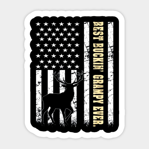 Flag Best Buckin GRAMPY Ever Deer Hunting Sticker by Kiwistore